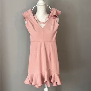 Pink and White Tie Back Bodycon Dress